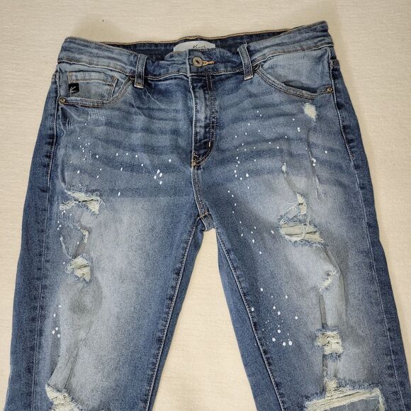 Kancan Jeans Womens Sz 11/29 Distressed Medium Wash University College School - Picture 5 of 16